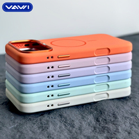 VAWI S098 Cadre d'objectif en métal avec coque de téléphone en silicone liquide incrustée de diamants pour iPhone 12 13 14 15 16 17 Pro Max Coque en silicone