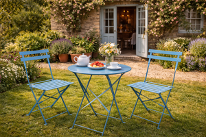 Conjunto de <span class=keywords><strong>Bistro</strong></span> Plegable de Metal Premium, Mesa y Sillas de Jardín para 2 Personas, para Patio, Balcón y Uso en Exteriores - Product Image 4