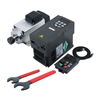 Broche refroidie à l'air CNC 1.5kw 220V Kit CNC moteur de broche de refroidissement à Air carré 1500W + onduleur VFD 2.2KW + ER20 + broche de prise d'aviation
