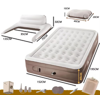 Grand matelas gonflable portable avec dossier inclinable pour salons individuels/doubles