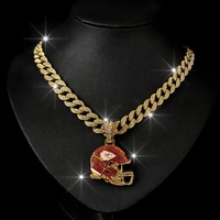 Pendentif Casque de Football des Kansas City Chiefs, Cadeau Souvenir, Collier Pendentif Hip Hop en Alliage de Zinc, Haute Qualité, Prêt à Porter