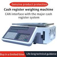 Mesin Kasir Digital Komersial dengan Timbangan, Antarmuka Barcode, Bahan ABS+Stainless Steel, Kapasitas 30kg, Akurasi 1g, OEM