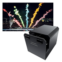 Machine à flamme électrique à 5 têtes, effet feu coloré, 10 mètres, formule étanche, réservoir de carburant 34L, en aluminium, pour scène extérieure de grande envergure