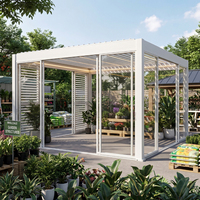 Pergola Greenawn 3x3m 3x4m 4x4m 6x4m, Gazebo, Pavillon, Pergola Moderne Extérieure en Aluminium à Lames Orientables, Maisons Préfabriquées, Villa de Luxe Moderne