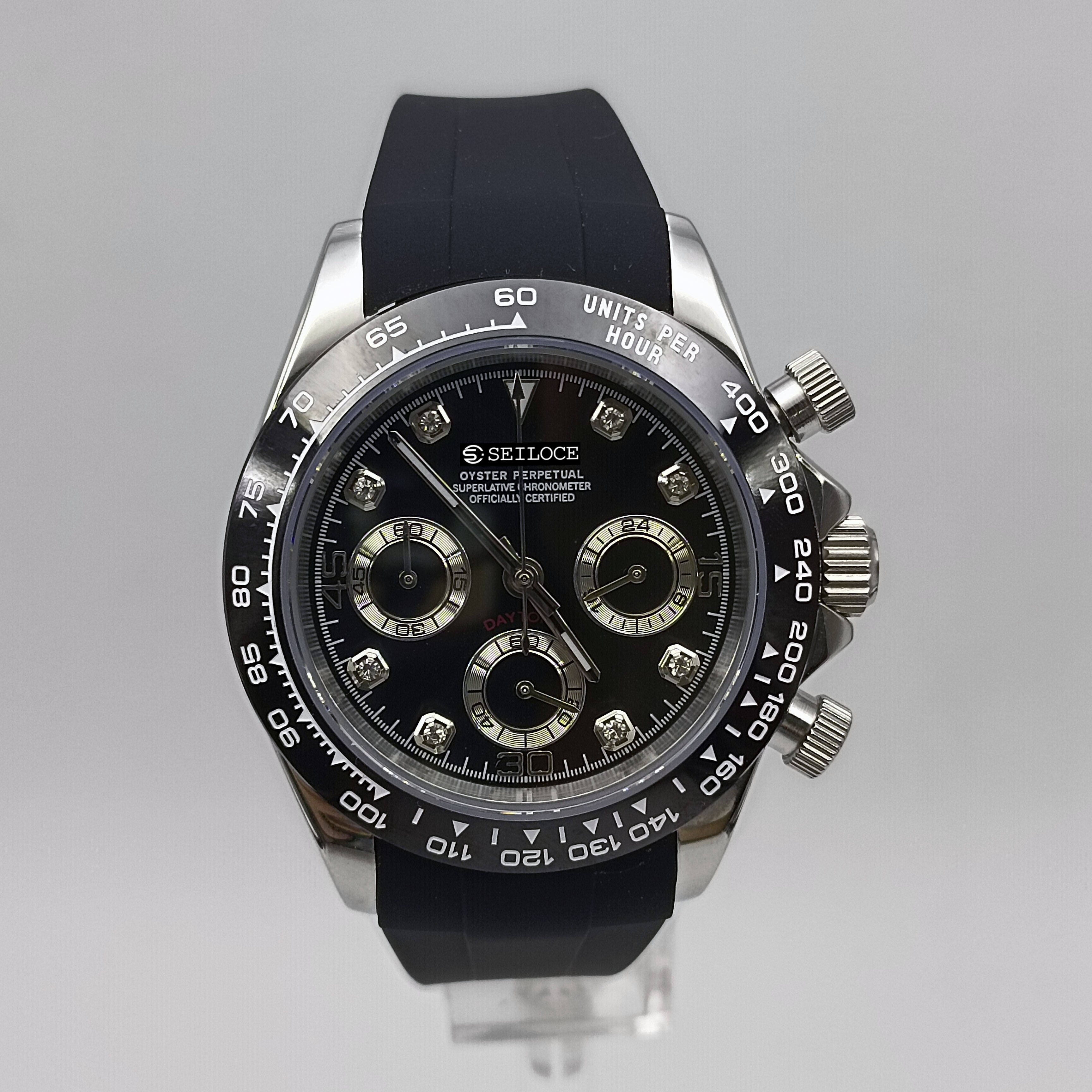 Silver Case+Black Dial