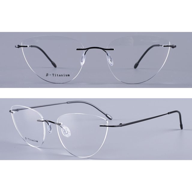 China Wholesale Professional Custom Metal Titanium Optical Frameless Eye Glasses