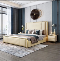 Vente directe d'usine de meubles de chambre à coucher d'art en flanelle d'agneau de style nordique mobilier de chambre à coucher italien de luxe moderne de grande taille ensemble de chambre à coucher