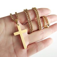 Collier pendentif croix tendance avec chaîne à maillons et breloque pour hommes et femmes, bijoux religieux cool, accessoires en métal, cadeau de fête