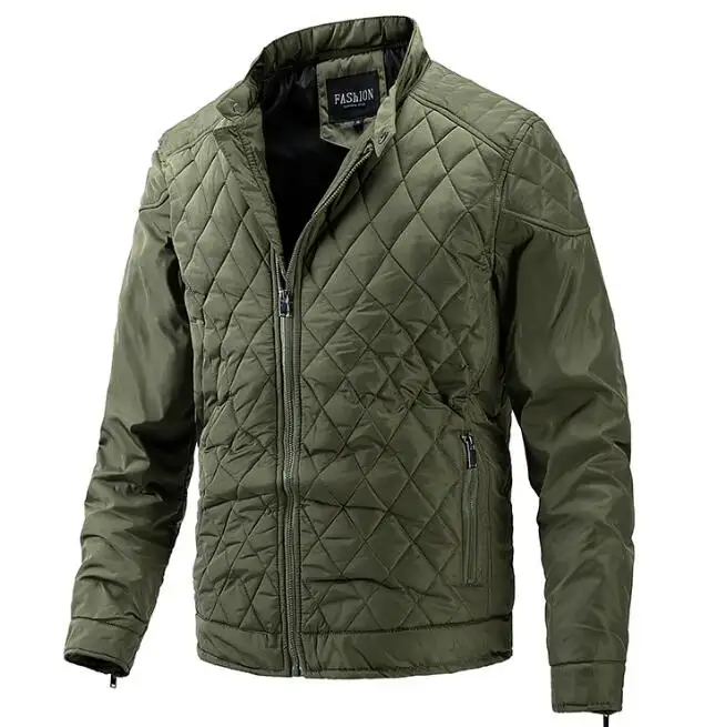 Casaco masculino de motocicleta, outono inverno, casaco casual para homens, jaqueta de algodão fina, corta-vento