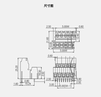 Connecteur à bornes à vis pour carte de circuit imprimé (PCB) à double rangée Euro 5.0/5.08mm (WJEK500B-5.0/WJEK508B-5.08)