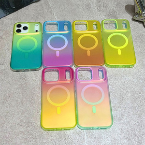New <b>Rainbow</b> Laser IMD Magnetic Mobile Phone case for iPhone 17 16 15 Pro Max colorful bling Strong bumper Shockproof back Cover - Product Image 2