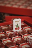 Siap Kirim Set Mahjong Klasik Merah Natal Amerika, 160 Buah Ubin Akrilik Berukir dengan Kotak Hadiah untuk Hadiah Liburan