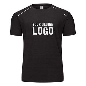 T-shirt pour homme en polyester respirant et à séchage rapide, coupe ajustée décontractée pour l'été, idéal pour la course à pied, la salle de sport et le sport, faible MOQ, personnalisable - Product Image 2