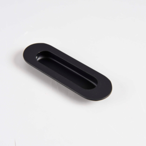 Manija de puerta corredera de color negro con forma ovalada - Product Image 1