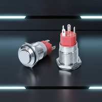 Botón Pulsador Metálico Iluminado por LED de 16mm 19mm 22mm, Impermeable IP67, para Control de Energía Industrial y Maquinaria