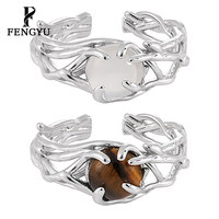 Feine Tigerauge Unregelmäßige Filigran-Ringe für Frauen 925 Sterling Silber Mode Mädchen Edelstein-Ring Designer Maßgefertigter Schmuck