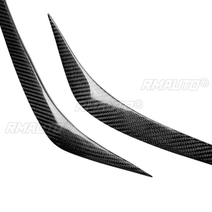 1 par de cubiertas embellecedoras de fibra de carbono auténtica para faros delanteros de coche, tipo ceja/párpado, para Toyota Reiz 2010 2011 2012, calcomanías para faros de coche - Product Image 3