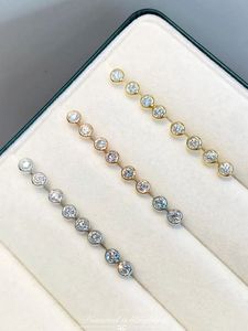 Xinfly Wholesale Au750 Fine Jewelry 0.30ct Natural Diamond 18k Real Gold <b>Stud</b> Earrings Bubble Design - Product Image 2