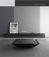 Ensemble de meuble TV et table basse en bois massif pour salon moderne, console multimédia, décoration intérieure durable