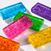 Brique de verre en cristal de glace double face couleur personnalisée, design moderne pour hall d'hôtel, cuisine, salle de bain, cloison commerciale