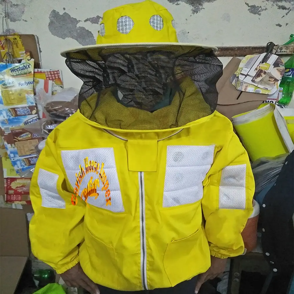 Beekeeper Cotton Jacket Cotton Semi Ventilated Beekeeping Jacket Bee Clothing Round Veil Hat Bee Gear Wholesale Custom Made
