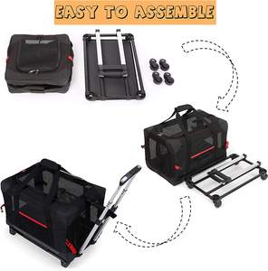 JW PET rolling seyahat havayolu onaylı köpek taşıyıcı, evcil hayvan taşıyıcı, tekerlekli haddeleme evcil hayvan taşıyıcı ekstra geniş ayrılabilir - Product Image 5