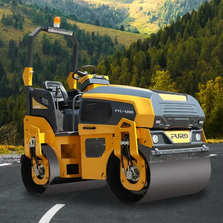 Construction machinery mini ride on full hydraulic earth road roller for asphalt