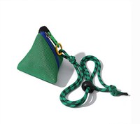 Porte-monnaie à fermeture éclair motif dessin animé, mini sac à main avec cordon de cou réglable, couleurs assorties, usage quotidien
