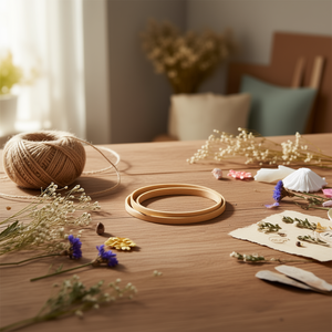 Anello in bambù Ilan 20 cm per artigianato e decorazione, 6 pezzi - Product Image 3