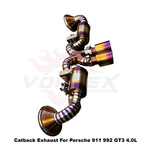 Vortex Lightweight Burnt Titanium Vacuum Valved Exhaust For Porsche 911 992 GT3 4.0L Track Racing <b>Kit</b> - Product Image 3