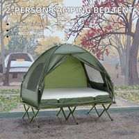 Lit de camping surélevé portable 2 personnes en tissu Oxford 2025 – Structure à une chambre pour le camping en extérieur
