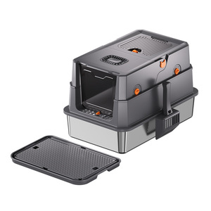 <b>Cat</b> <b>Litter</b> Box Enclosed Stainless Steel Detachable Easy Clean Thickened Anti-Splash Rectangular Dark Gray For <b>Cat</b> - Product Image 3