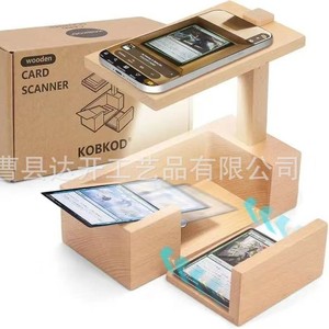 Soporte de Escaneo de Tarjetas de Madera, Soporte de Escritorio de Madera Sólida para Tarjetas y Teléfono, Capacidad para 100 - Product Image 4