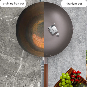 <span class=keywords><strong>Wok</strong></span> japonais en titane pur, antiadhésif, à fond plat, soigneusement sélectionné, sans fluorure, ustensile de cuisson, pot de cuisine - Product Image 3