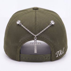 Gorra de malla de 5 paneles con logotipo personalizado al por mayor, gorra de toalla de chenilla con diamantes de imitación de alta frecuencia plateados, proveedor OEM ODM - Product Image 4