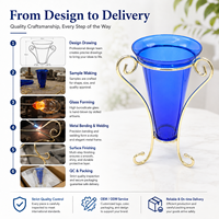 Support de vase en verre borosilicate haut de gamme, support métallique en spirale unique, présentoir moderne pour fleurs de bureau, support élégant pour plantes d'intérieur sur table