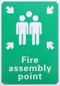 Panneau de point d'assemblage d'incendie Panneau d'urgence en aluminium avec symbole et texte pour utilisation en extérieur Parcs et jardins Marquage directionnel - Product Image 2