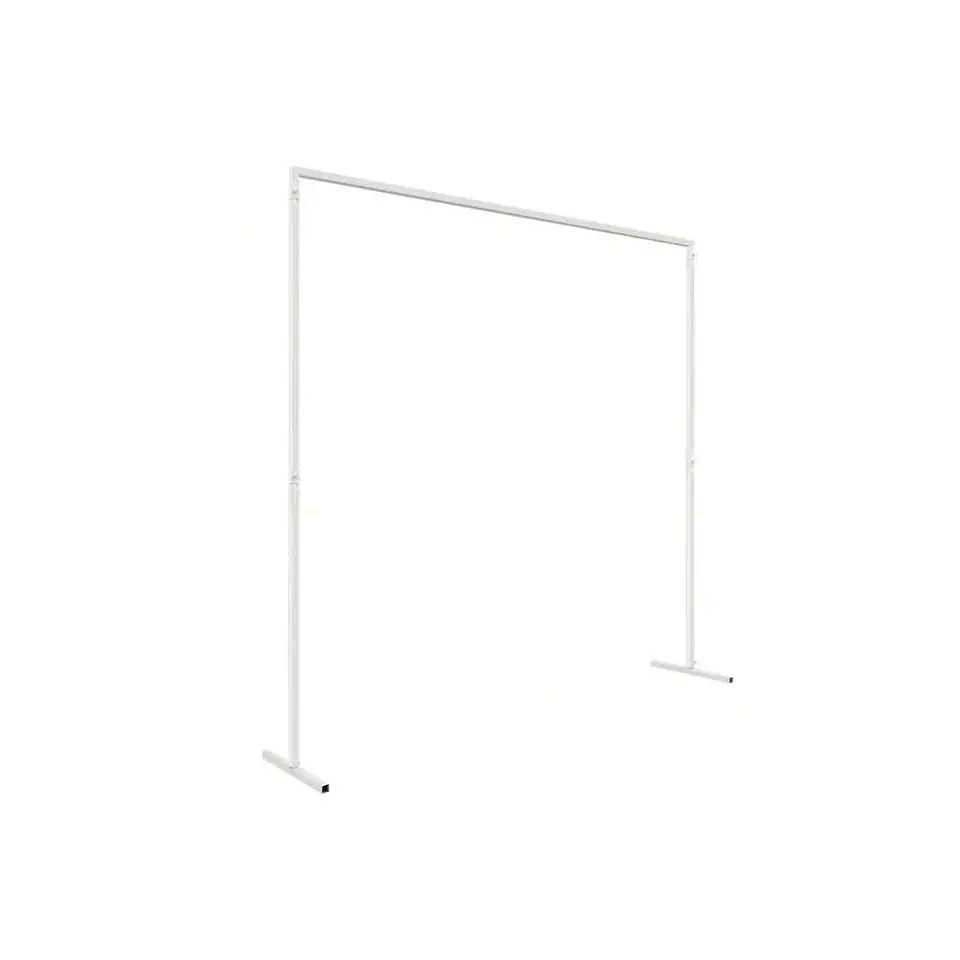 2*2M White Wedding Banner Stands 25mm Square Tube for Weddings Anniversaries Birthday Parties and Any Other Special Events