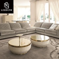 Table basse ronde simple et légère de luxe Table basse en acier inoxydable pour appartement et salon haut de gamme