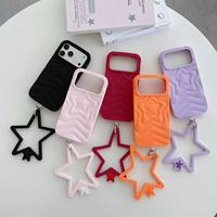 Nouvelle coque de téléphone en silicone 3D avec bracelet en silicone en forme d'étoile, coque de téléphone souple
