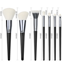 Noir Yao 7 pièces ensemble de pinceaux de maquillage à poils doux poudre libre Contour point couleur ombre à paupières pinceau Spot maquillage ensemble de pinceaux