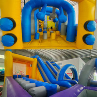 Château gonflable commercial d'extérieur en PVC avec toboggan