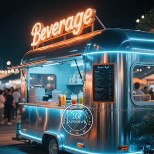 2025 personalizzato completo di gelato da cucina veloce in acciaio inox cibo rimorchio Van Snake Food Cart per Snack prodotti all'ingrosso - Product Image 1