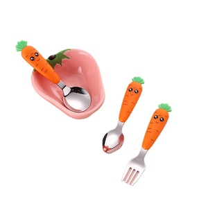 Juego de <span class=keywords><strong>cubiertos</strong></span> para bebé con mango de plástico sin BPA Apto para lavavajillas de alta calidad - Product Image 1