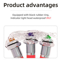 Voyant signal 8mm IP67 industriel RVB LED tête bombée avec fils