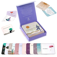 Kartu afirmasi positif perencana kustom untuk wanita kartu kertas meditasi inspirasional harian dengan kotak hadiah