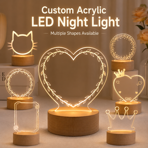 <b>Creative</b> Personalized Acrylic LED Night Light DIY Writing Board Lamp Custom Logo Message Board Desk Decoration <b>Gift</b> - Product Image 1