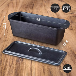 Los más vendidos <span class=keywords><strong>2022</strong></span> Sartén de hierro fundido fácil de limpiar para pan Pan Hornear Revestimiento de aceite vegetal Sartén rectangular para hornear con tapa - Product Image 5