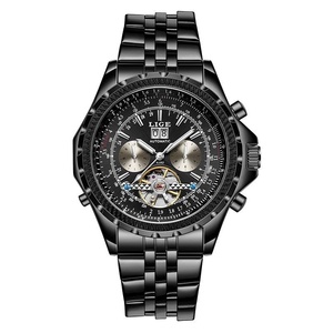 Men's Skeleton Tourbillon Automatic Watch Stainless Steel Band Full Calendar 30M Waterproof Luminous Sporty Casual Watch - Product Image 3