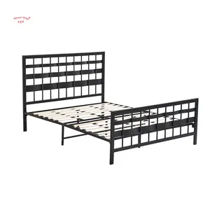 Günstige einfache Design Metallrahmen Schlafzimmer möbel Metall Doppelbett